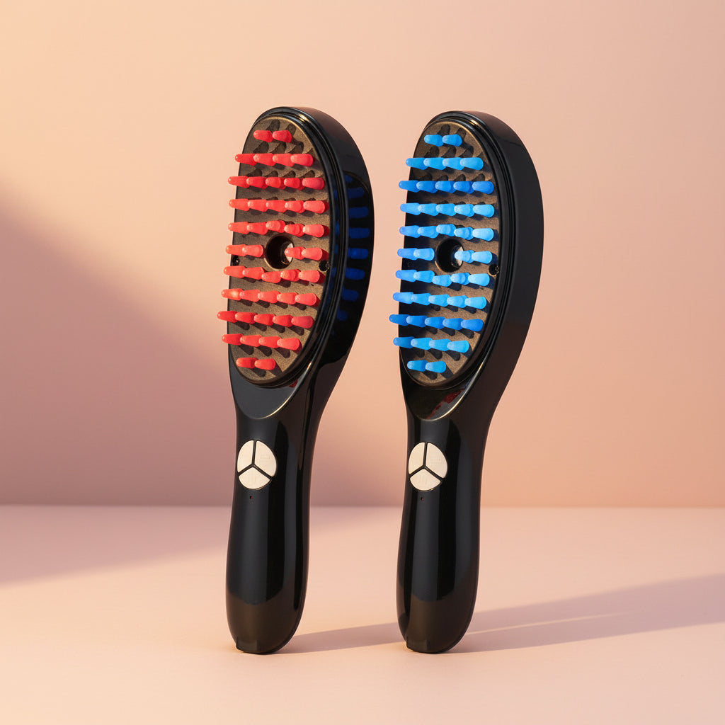 Electric Spray Massage Comb,Scalp Massager,Micro Current Head Meridian Massager anti Hair Loss Physiotherapy Apparatus Red and Blue Light Nourishing Scalp