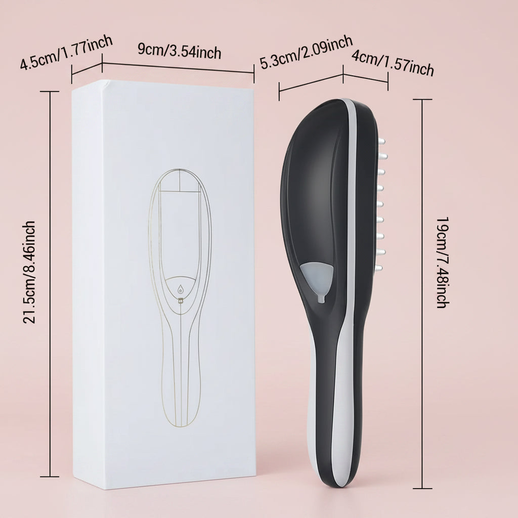 Electric Spray Massage Comb,Scalp Massager,Micro Current Head Meridian Massager anti Hair Loss Physiotherapy Apparatus Red and Blue Light Nourishing Scalp