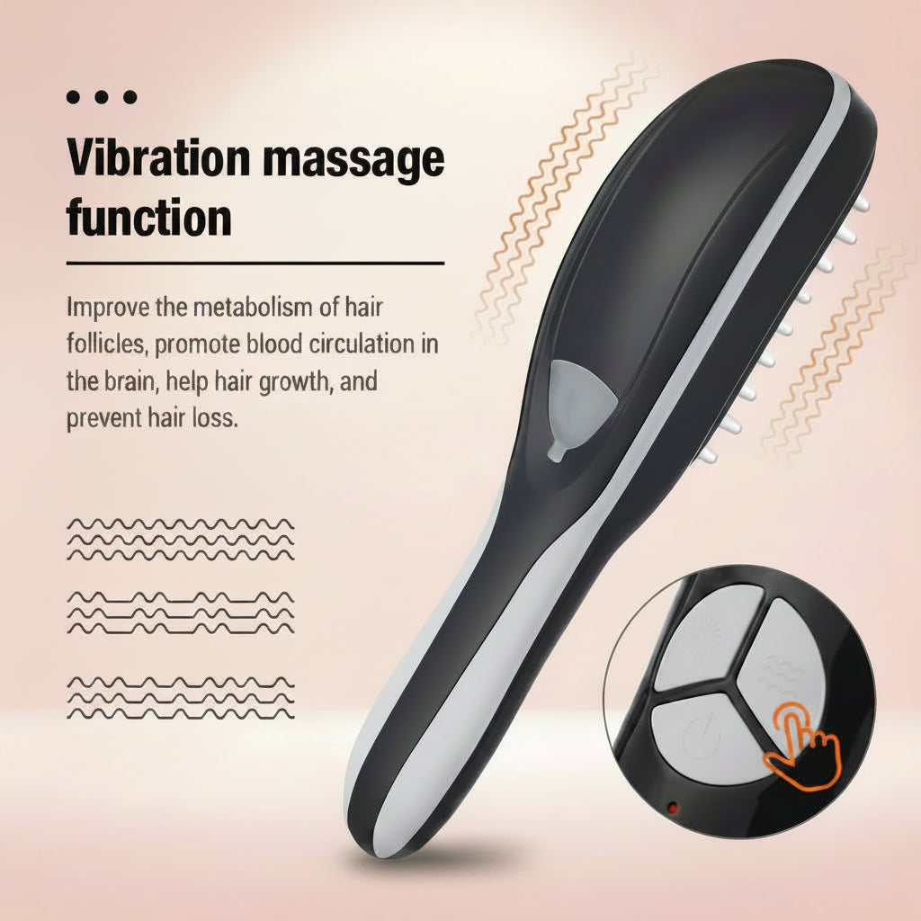 Electric Spray Massage Comb,Scalp Massager,Micro Current Head Meridian Massager anti Hair Loss Physiotherapy Apparatus Red and Blue Light Nourishing Scalp