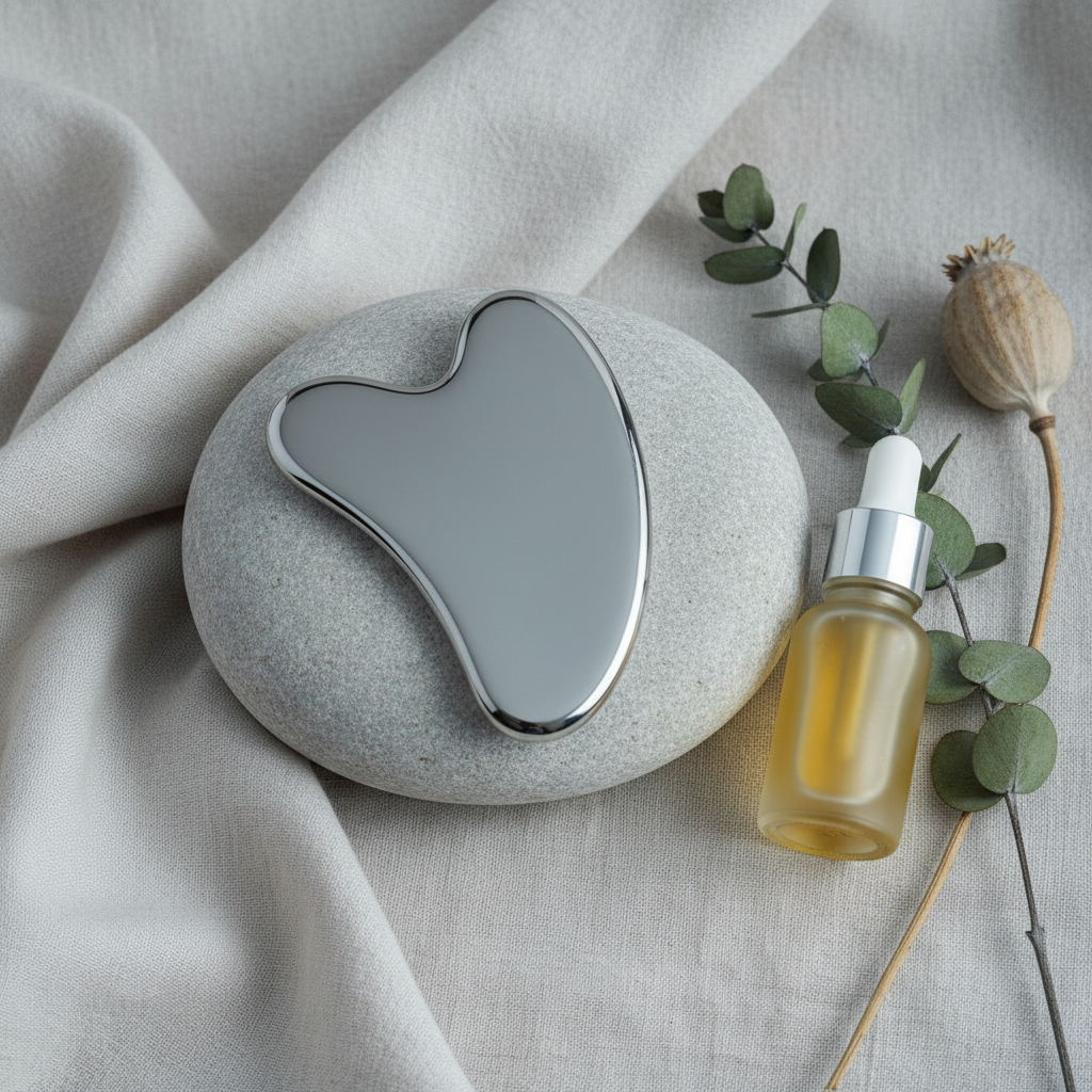 Stainless Steel Gua Sha Facial Tool — Freeze & Sculpt Cold Therapy Board